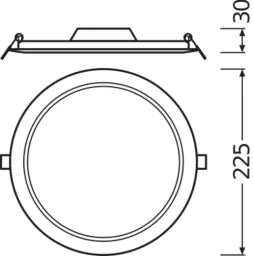 LEDVANCE DOWNLIGHT SLIM ROUND 210 18 W 3000 K WT – 4058075079090