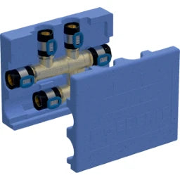 GEBERIT GE FlowFit Kreuzungs-T-Stk. SiBr d25 x 16 x 20mm, mit Daemmbox   – 619.302.00.1