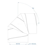 POLOPLAST PO ISO elbow POLO-KWL DN 160/90 degrees - 03556