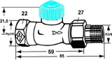 HEIMEIER Heimeier Thermostatventil Durchgangsform 3/8"  – 2242-01.000
