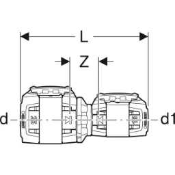 GEBERIT GE FlowFit Reducer PPSU d25 x 16mm – 620.032.00.1