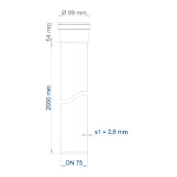 POLOPLAST PO Socket Pipe POLO-KAL NG DN 75/2000 - 02035