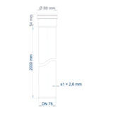 POLOPLAST PO Socket Pipe POLO-KAL NG DN 75/2000 - 02035