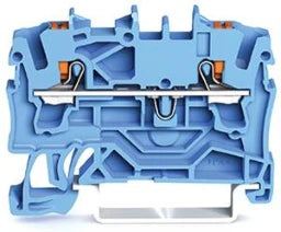 WAGO 2-Leiter-Durchgangsklemme mit Drücker 2,5 mm², blau   – 2202-1204