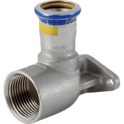 GEBERIT GE Mapress Edelstahl Gas Anschlusswinkel d22mm x Rp3/4 f. Gaszaehlergrundplatte  – 91097