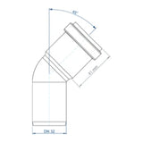 POLOPLAST PO Bend POLO-KAL NG DN 32/45 Degrees - 02102