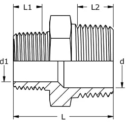 NORDS Nords Reducing Nipple R-209 1/2"x1/4" Mat. 1.4404 / 316L – 11-0209-05