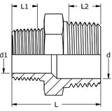 NORDS Nords Reducing Nipple R-209 1/2"x1/4" Mat. 1.4404 / 316L – 11-0209-05
