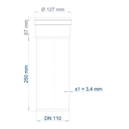 POLOPLAST PO Steckmuffenrohr POLO-KAL NG DN 110/250   – 02041