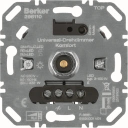 BERKER Universal Rotary Dimmer Comfort (R, L, C, L ED), Soft Detent, Lighting Control – 296110