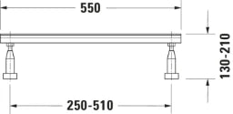 DURAVIT Duravit Fußgestell für Duschwanne mit Seitenlänge> 1500 mm, 3 Stück   – 790105000000000