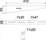 OBO Wall and Mast Brackets with Fastening Screw M10x25 B410mm Steel Strip Galvanized – 6424759