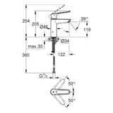 GROHE Grohe Single-Lever Basin Mixer Eurosmart 23987_3 M-Size Anti-Scald Open Lever Chrome – 23 987 003