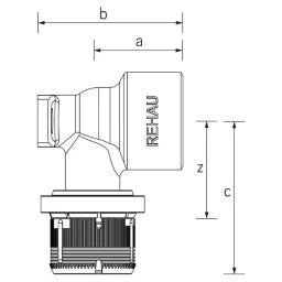 REHAU REHAU Wandwinkel FASTLOC EX+ 20 - Rp 1/2 kurz  – 13707341001