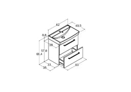 DANSANI Dansani Furniture Package 62 cm Nemo with Drawer, Countertop Cappella, White Matt – MMC-6810