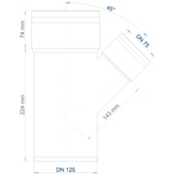 POLOPLAST PP Branch POLO-KAL XS DN 125/75/45 Degrees – 102233
