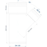 POLOPLAST PP Branch POLO-KAL XS DN 125/75/45 Degrees – 102233