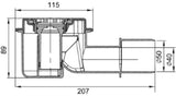 ACO ACO Showerdrain M Ablaufk. Sperrwasserh.50mm,Einb.125-165 mm,waagr.   – 9010.81.20