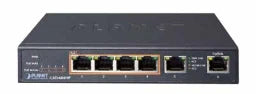 PLANET Desktop Switch (65W POE Budget, External Power Supply, Standard/VLAN/Extend mode)  – GSD-604HP