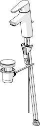 HANSA Hansa single-lever mixer tap basin mixer HANSAVANTIS pop-up waste set outlet 109 mm chrome – 5240 2263