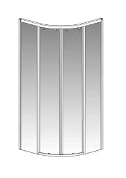PALME Palme Drive 1.0 Quadrant Shower Enclosure 4-part 90x90cm, Radius 55, Glass H1, silver – DXR490N/H1/20