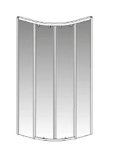 PALME Palme Drive 1.0 Quadrant Shower Enclosure 4-part 90x90cm, Radius 55, Glass H1, silver – DXR490N/H1/20