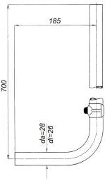 SCHMIEDL GS Klosettspülrohr 3/4" 28mm m.Pufferschelle   – GS1100