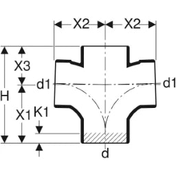 GEBERIT GE Silent-db20 Double Branch Bend 88.5/180 Deg. d110/110mm – 310.102.14.1