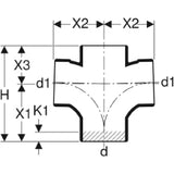 GEBERIT GE Silent-db20 Double Branch Bend 88.5/180 Deg. d110/110mm – 310.102.14.1