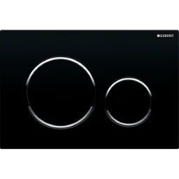 GEBERIT GE Sigma20 Dual Flush Plate, black-gloss chrome-black, round – 115.882.KM.1