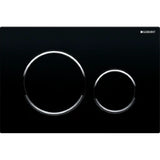 GEBERIT GE Sigma20 Dual Flush Plate, black-gloss chrome-black, round – 115.882.KM.1
