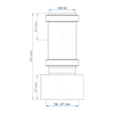 POLOPLAST PP Transition from Spigot End to Spigot End of Other Material POLO-KAL DN 50/58-67mm – 02870