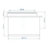 POLOPLAST PO Transition pipe short POLO-KAL DN 110/90 – 02290