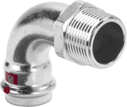 VIEGA Viega Bogen 90 Grad mit SC Prestabo 1114 in 15mm x R1/2 Stahl verzinkt   – 558 413