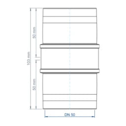 POLOPLAST PO Double Socket POLO-KAL XS DN 50 – 102302