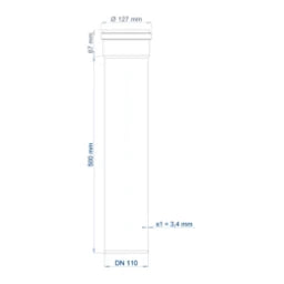 POLOPLAST PO Steckmuffenrohr POLO-KAL NG DN 110/500   – 02042