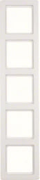 BERKER Q.1 Frame 5-gang polar white velvet – 10156089