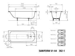 KALDEWEI Kaldewei Saniform Plus Bathtub white 160x70 – 111700010001