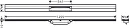 HANSGROHE HG RainDrain Flex Duschrinne 1200 mm kürzbar für Wandmontage BST   – 56054800