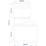 POLOPLAST PP Transition Pipe POLO-KAL XS DN 75/50 – 102283