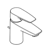 KLUDI Kludi Pure&Solid single-lever basin mixer 75 DN15 with pop-up waste – 343820575