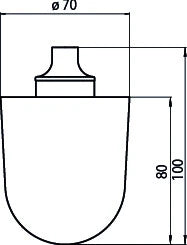 EMCO Emco System 2 Bürstenkopf schwarz, Durchmesser 70x107mm  – 3515 133 90