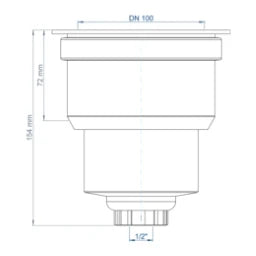 POLOPLAST PO Kondensatübergang mit Muffe POLO-KAL DN 100 / 1/2"   – 03717