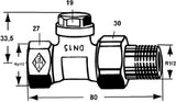 HEIMEIER Heimeier Rücklaufverschraubung Durchgangsform 1/2" absperrbar  – 0352-02.000