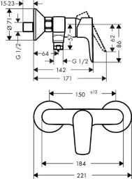 HANSGROHE HG Talis E Brausemischer chrom  – 71760000