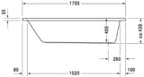 DURAVIT Duravit D-Code Bathtub Rectangular 1700x750mm, Waste at Foot End – 700100000000000