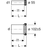 GEBERIT GE Connection set wall-hung WC d90mm, L18.5cm - 152.426.46.1