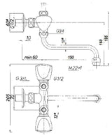 SCHMIEDL GS Spültischbatterie 1/2C Atmos Glasklar, f.offene WWB   – GS1250