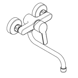 KLUDI Kludi Logo Neo Wall-Mounted Sink Mixer Chrome - 379240575