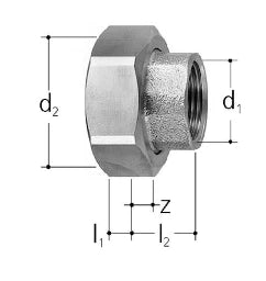 FISCHER GEORG JRG Rohrgussverschraubung 8331 2"x2 3/4", für Mischer  – 350253701